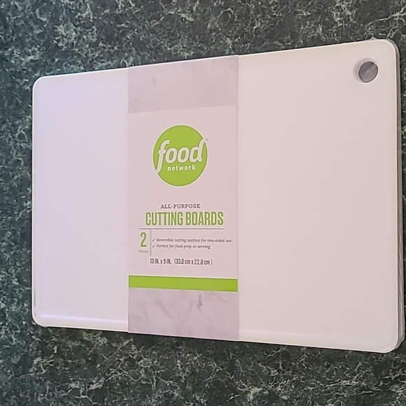 FOOD NETWORK 2 PIECES ALL-PURPOSE WHITE CUTTING BOARDS - Picture 3 of 7